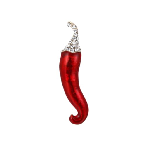 CTIRCHIU Chili Formen Brosche Mit Kristallen Öl Tropfen Corsage Für Damen Kreative Pflanzen-design Anstecknadel in Rot Für Taschen Und Hüte von CTIRCHIU