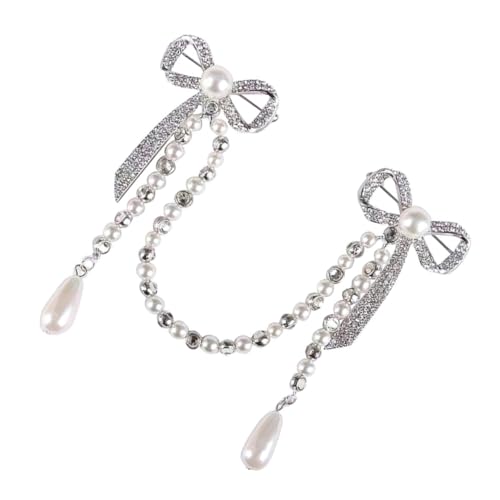 CTIRCHIU Perlenbrosche Mit Schleife Aus Legierung Stilvolle Broschennadel Für Damen Mit Quaste Und Diamantdetails Für Hochzeiten Und Besondere Anlässe Passt Zu Kleidern Und Accessoires von CTIRCHIU