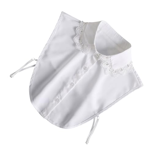 CTIRCHIU 1Stück Damen Fake Spitze Eleganter Abnehmbarer Blusenkragen für Festliche Anlässe Leicht Atmungsaktiv für Partys Weiß von CTIRCHIU