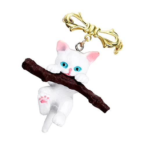CTIRCHIU 1Stück Katzenbrosche mit Haltezweig Modisches Abzeichen für Kleidung Taschen Schals Exquisites Design für Katzenliebhaber Hochwertige Harz Kreatives von CTIRCHIU