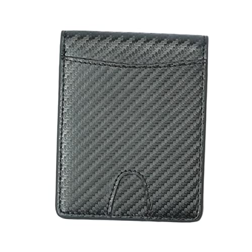 CTIRCHIU 1Stück Männer Geldbörse Carbonfaser Minimalistische Kreditkarten mit RFID Leicht Tragbar für Reisen Geschäftsreisen Schwarze RFID Gelistete Brieftasche von CTIRCHIU