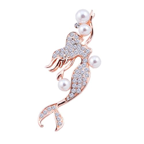 CTIRCHIU Delikate Meerjungfrauen-brosche Mit Strass Für Damen Und Mädchen Eleganter Brust-pin in Roségold Für Kleider Taschen Schals Und Hüte Stilvolles Accessoire von CTIRCHIU