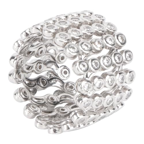 CTIRCHIU Stylischer Verstellbarer Damenring Armband Ringe Aus Silbernem Rhinestone Für Besondere Anlässe Und Geschenke von CTIRCHIU