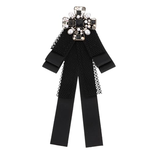 CTIRCHIU 1Stück Vintage Fliege Pin für Damen Krawattenbrosche mit Perlen Spitze für Blusen Schuluniformen Perfektes für Freundinnen von CTIRCHIU