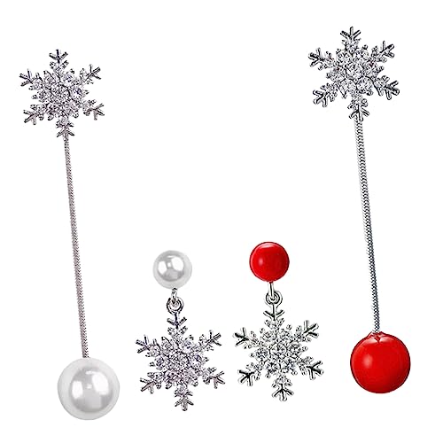 CTIRCHIU Asymmetrische Perlenohrringe 925 Silber Ohrringe für Damen Stilvolle Ohrstecker mit Weißen Perlen Eleganter Ohrschmuck für Besondere Anlässe von CTIRCHIU