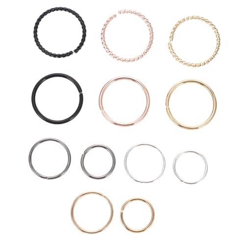CTIRCHIU 2 Sätze Nasenringe Nasenpiercing Schmuck Verstellbare Leichte Punk Nose Hoops für Damen Teiliges Set als Nasenschmuck und Ohrdekoration Vielseitig für Party und Alltag von CTIRCHIU