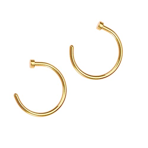 CTIRCHIU 2 Stck Titanstahl Nasenring C Förmiger Offener Nasenpiercing Hoop Unisex Hypoallergen Chirurgischer Schmuck für Alltag Jungen Mädchen von CTIRCHIU