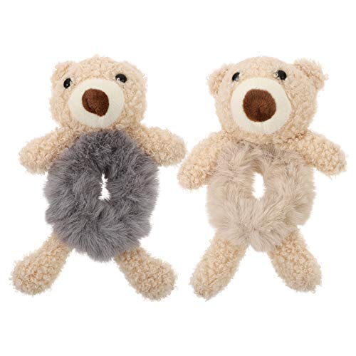 CTIRCHIU 2stücke Bär Geformt Haarringe Haaraccessoires Plüsch Mädchen Haarseile Cartoon Stil Kostüm Haarzubehör von CTIRCHIU