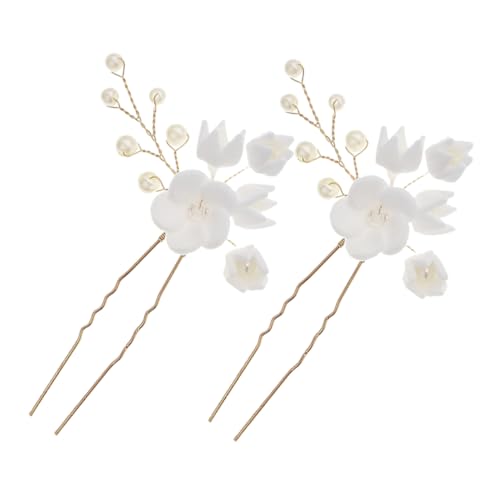 CTIRCHIU 2stücke Perlblumen-haarspangen Für Bräute Handgemachte Leichte Haarnadeln Für Hochzeiten Einzigartige Haarschmuckstücke Wiederverwendbare Kopfbedeckung Für Frauen von CTIRCHIU
