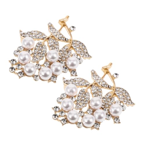 CTIRCHIU 2 Stück Damen Broschen mit Strassblättern und Kunstperlen Zinklegierung Anstecknadeln für Kleidung Vielseitig Einsetzbare Corsage für Party und Alltag Sicherer Halt und Elegantes von CTIRCHIU