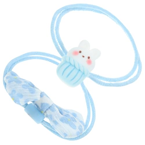 CTIRCHIU 2 Stück Elastische Haargummis mit Blauer Schleife und Netzstoff Niedliche Pferdeschwanzhalter für Mädchen und Kleinkinder Hautschonend und Vielseitig für Geburtstagsfeiern und von CTIRCHIU