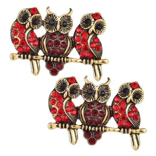 CTIRCHIU 2 Stück Eulenbroschen mit Funkelnden Kristallen und Strass Hochzeits Bouquet Broschen für Frauen Modischer Anstecker Robuster von CTIRCHIU