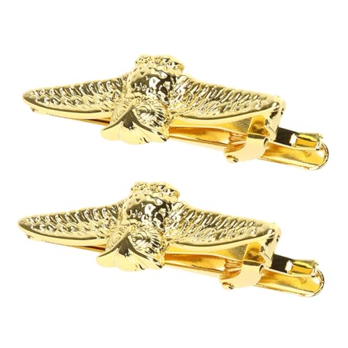 CTIRCHIU 2 Stück Goldene Herren Krawattenklammer aus Zinklegierung Eleganter Business Anzug Clip Sicherer Halt für Krawatten Geeignet für Formelle Anlässe Hochzeiten und Meetings von CTIRCHIU