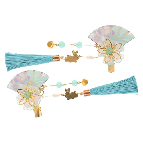 CTIRCHIU 2 Stück Japanische Haarklammer mit Blumen Fächer Design und Quasten für Kimono Kopfschmuck Haaraccessoire für Damen Langlebig und von CTIRCHIU