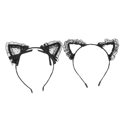 CTIRCHIU 2 Stück Katzenohren Haarreif aus Schwarzem Spitzenmaterial für Damen Perfektes Accessoire für Halloween Partys und Cosplay Tragen mit Verspieltem Design CTIRCHIU 2 Stück Katzenohren Haarreif aus Schwarzem Spitzenmaterial für Damen Perfektes Accessoire für Halloween Partys und Cosplay Tragen mit Verspieltem Design von CTIRCHIU