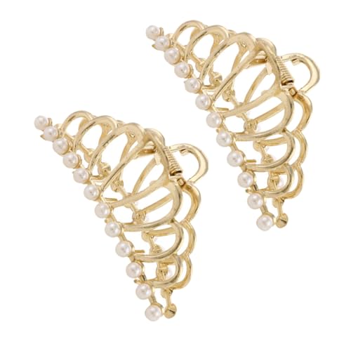 CTIRCHIU 2 Stück Perlen Haarklammer Modischer Haarkralle mit Krone Langlebig und Flexibel Geeignet für Lange Dicke Haare für Partys Hochzeiten Alltagsstyle für Frauen von CTIRCHIU