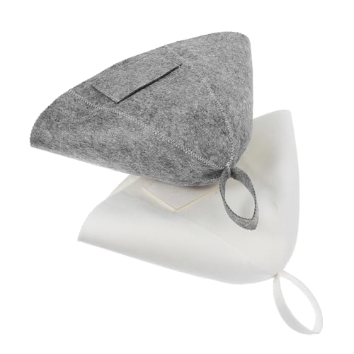 CTIRCHIU 2 Stück Sauna Hut aus Filz Hitzebeständiger Saunahat für Männer Integriertem Taschen Design für Dampfbäder und Beige von CTIRCHIU