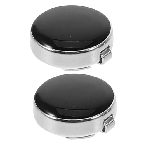 CTIRCHIU 2 Stück Schwarze Manschettenknöpfe und Hemdknöpfe aus Kupfer für Herren Vielseitiges Design für Hochzeit Business und Formelle Anlässe Langlebig und Einfach zu Befestigen von CTIRCHIU