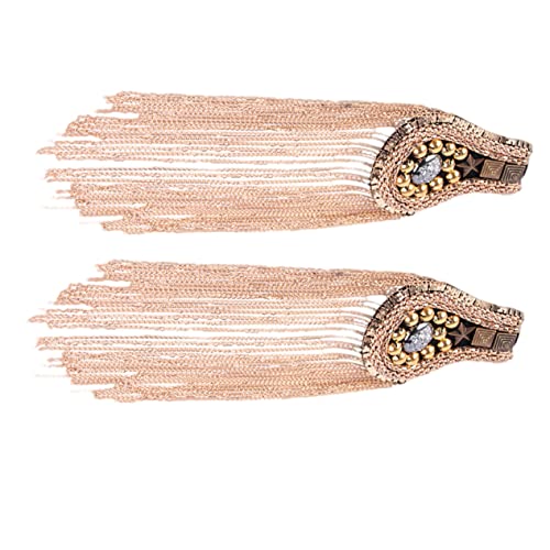 CTIRCHIU 2 Stücke Epauletten Fringe Quaste Bord Schulter Zubehör Decor Goldene Legierung von CTIRCHIU