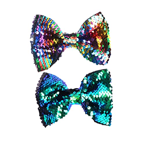 CTIRCHIU 2 Stücke Pailletten Haarspangen mit Schleife Glitzer Haarnadeln für Mädchen Haaraccessoires für Partys Einfache Nutzung Farbenfrohe Clips von CTIRCHIU