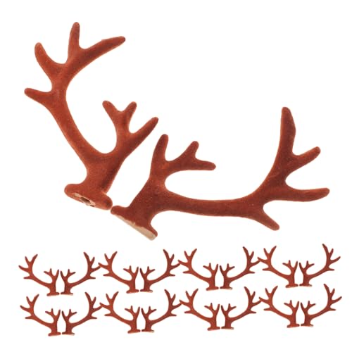 CTIRCHIU 20 Stück Teiliges DIY Hirschgeweih aus Flauschigem Material Dekorative Rentierhörner für Haarband und Kopfschmuckherstellung Leichte Anbringung Kreative Weihnachtsaccessoires für von CTIRCHIU