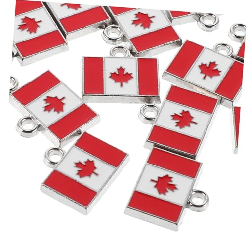 CTIRCHIU 25 Stück Teiliges Flaggen Anhänger Emaille Maple Leaf Charms für DIY Armbänder Schlüsselanhänger Rucksackdekorationen Lebendige Farben Leicht Vielseitig für tag von CTIRCHIU
