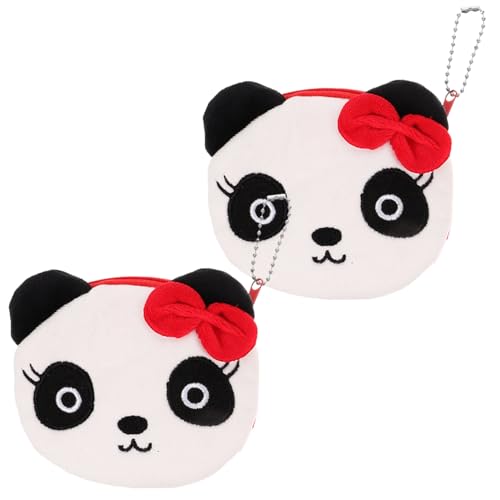 CTIRCHIU 2 Stücke Kleine Geldbörse Damen Süße Panda Form Reißverschluss Stoff Clutch für Kinder Kartenhalter von CTIRCHIU