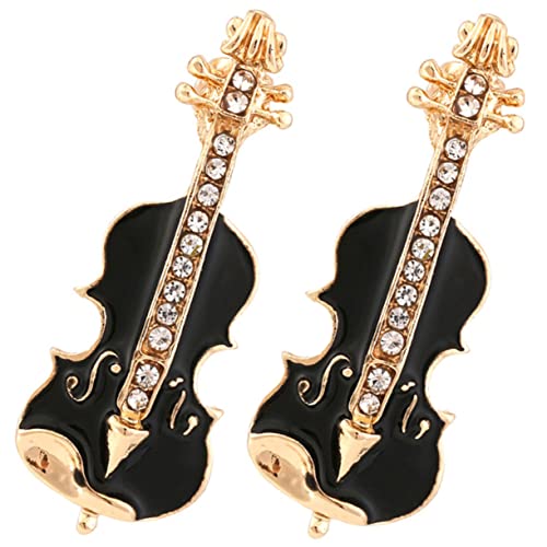 CTIRCHIU 2 Stücke Violine Brosche Legierung Kreative Anstecknadel für Damen Langlebige Dekorationsnadel für Kleidung Eleganter Schmuck für Partys und Anlässe von CTIRCHIU