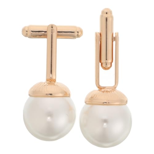 CTIRCHIU 2stücke Perlenbesetzte Manschettenknöpfe Französische Ärmelknöpfe Für Hemden Zinklegierung Manschettenknöpfe Mit Kunstperlen Schmuck Für Business-partys Und Hochzeiten von CTIRCHIU