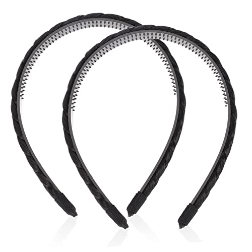 CTIRCHIU 2Stücke Geflochtene Haarbänder für Mädchen Synthetisches Haar Stirnband für Partys Hochzeiten und Alltag Natürlichem Leicht und Rutschfest von CTIRCHIU