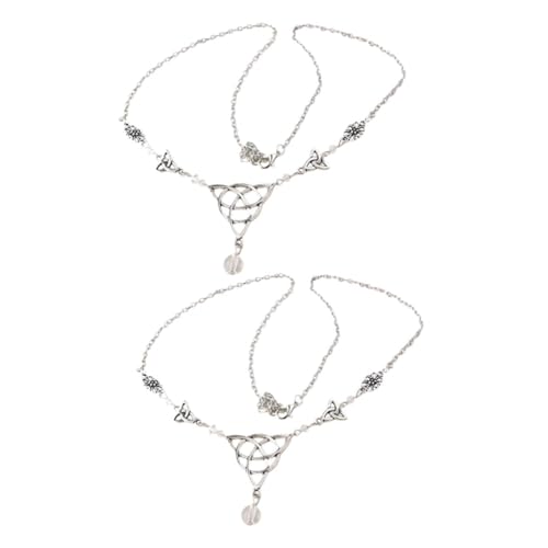 CTIRCHIU 2stücke Gothic Stirnkette Aus Legierung Mit Perlen Für Braut Hochzeit Kopf Kette Haar Zubehör Kopf Schmuck Stirn Headwear Hochzeit Haar Accessoire von CTIRCHIU