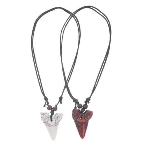 CTIRCHIU 2stücke Haifischzahn-halskette Für Jungen Mit Zahn-anhänger Verstellbare Surfer-kette Im Tribal-stil Cool Für Strand Und Alltag von CTIRCHIU