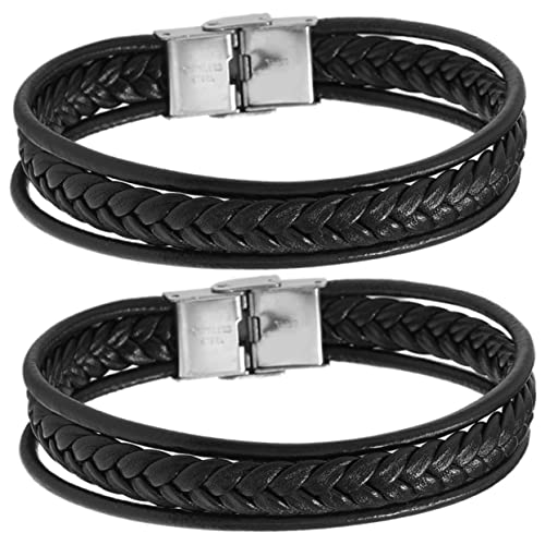 CTIRCHIU 2Stücke Herren Armbänder Geflochtenem Hautfreundlicher Handgelenkschmuck Modisches Männerarmband Hip Hop Punk von CTIRCHIU