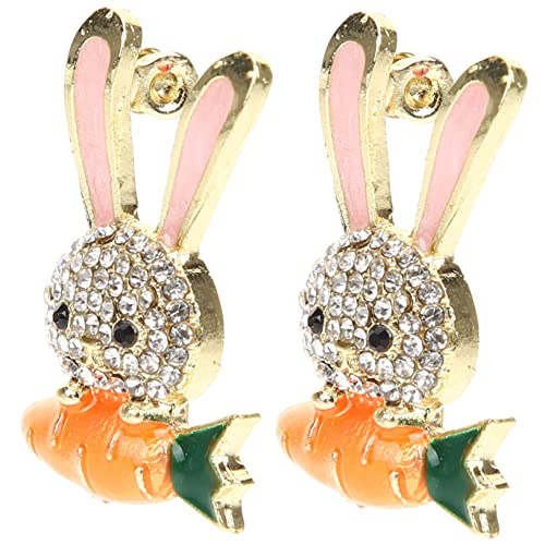 CTIRCHIU Kaninchen Brosche 2 Stücke Kreative Tierbrosche für Damen Metall Anstecknadel Niedliches Hasen Design für Kleidung und Hüte für Alltag und Besondere Anlässe von CTIRCHIU