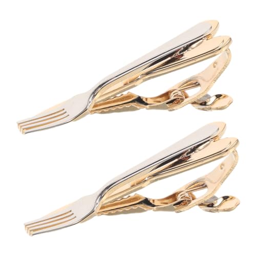 CTIRCHIU 2stücke Krawattenklammer Für Herren Aus Kupfermaterial Mit Besteckform Sicherer Halt Für Krawatte Passend Zu Anzügen Für Geschäft Und Formelle Anlässe von CTIRCHIU