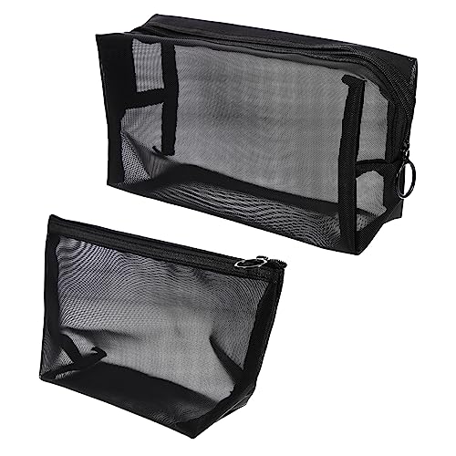 CTIRCHIU 2 Stück Kosmetiktasche Große Kapazität Für Männer Mesh Kulturbeutel Für Reisen Toilettenartikel Organizer Schwarz Langlebig Und Verschleißfest von CTIRCHIU