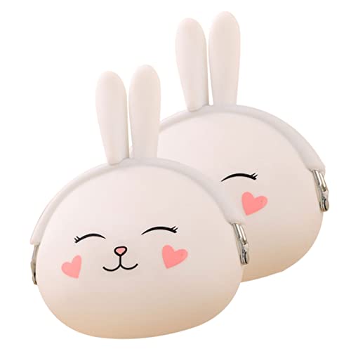 CTIRCHIU 2stücke Kleine Silikon-geldbörse Für Damen Teiliges Vielseitige Münztasche Im Niedlichen Hasen-Design Für Kleingeld Schlüssel Und Kleine Gegenstände Candy-Farben Erhältlich von CTIRCHIU