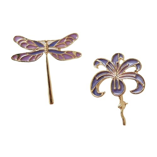 CTIRCHIU 2 Stücke Blumenbrosche Libelle Metall Brosche für Frauen Dekoration für Kleidung Anzüge Hochzeiten und Partys von CTIRCHIU