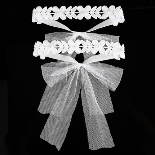 CTIRCHIU 2stücke Blumenhaarbänder Für Elastische Kopfbedeckungen Für Neugeborene Weiche Stirnbänder Mit Blumenmuster Haarschmuck Für Geburtstag Verstellbare von CTIRCHIU