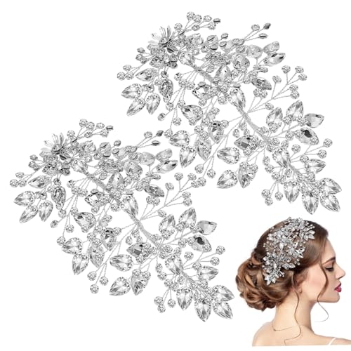 CTIRCHIU 2stücke Hochzeitsschmuck Mit Strass Haarkopfschmuck Für Braut Flexibler Haarschmuck Mit Glitzer Schmuck Passend Zu Hochzeitsfrisuren Und Anlässen von CTIRCHIU