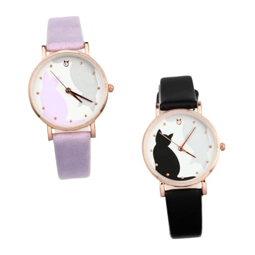 CTIRCHIU 2stücke Katzenuhr Lederarmbanduhr Modeuhr Kätzchenuhr Cartoon-Uhr Mädchen Uhr Sport Armbanduhr Katzendesign Armband CTIRCHIU 2stücke Katzenuhr Lederarmbanduhr Modeuhr Kätzchenuhr Cartoon-Uhr Mädchen Uhr Sport Armbanduhr Katzendesign Armband von CTIRCHIU