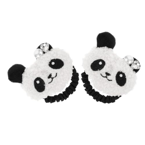 CTIRCHIU 2stücke Panda Haargummis Elastische Haarbänder Für Mädchen Haarschmuck Cartoon Pferdeschwanzhalter Verspielte Frisur Accessoires Reisegeeignet von CTIRCHIU