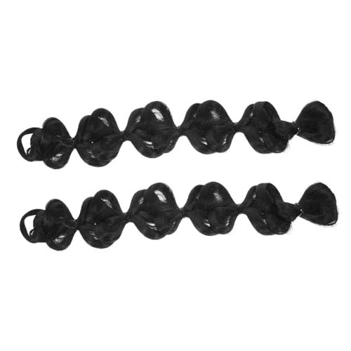 CTIRCHIU 2stücke Schwarze Geflochtene Pferdeschwanzverlängerung Für Damen Haarverlängerungs-stirnband Langer Geflochtener Pferdeschwanz Aus Synthetischem Haar Pferdeschwanzverlängerung von CTIRCHIU