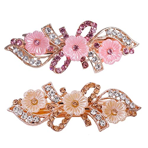 CTIRCHIU 2stücke Strass Haarspange Blumen Haarspange Pferdeschwanzhalter Blumen Haarnadeln Frauen Haarnadel Für Pferdeschwanz-clip Damen-kopfschmuck Haarschmuck Für Frauen von CTIRCHIU
