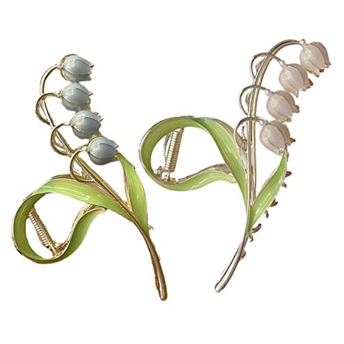 CTIRCHIU 2stücke Tulpen Haarspangen Blumen Haarkieferclips Damen Haar Barrettes Haar Klaue Clip von CTIRCHIU
