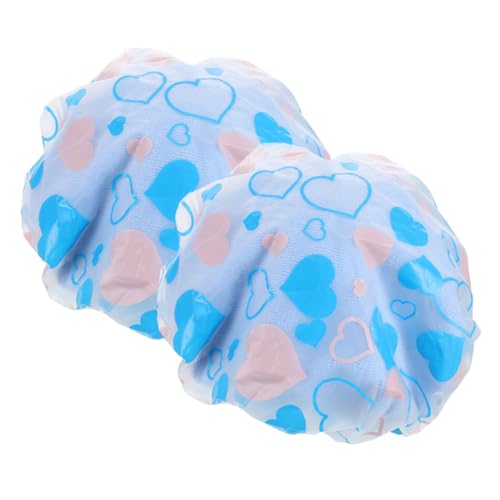 CTIRCHIU 2stücke Wiederverwendbare Duschhaube Mit Dekorativem Druck Wasserdichte Haube Für Frauen Und Mädchen Schlafmütze Für Lockiges Haar Doppellagige Haarpflege-kappe Für Zuhause von CTIRCHIU