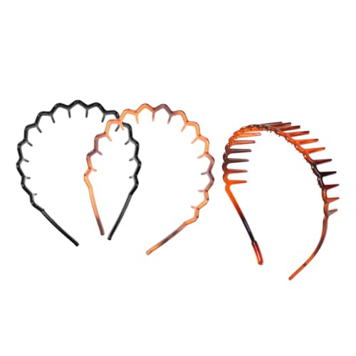 CTIRCHIU 3 Stück Teiliges Elastisches Resin Haarband mit Wellenzähnen Rutschfestes Stirnband für Damen und Herren Vielseitig für Sport Alltag und Feiern Geeignet für Nasses und Trockenes von CTIRCHIU