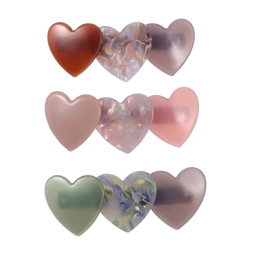 CTIRCHIU 3 Stück Teiliges Love Heart Haarspangen aus Leichtem Langlebigem Material Elegantes Herz design Modische Haarschmuck Clips für Damen und Mädchen Geeignet für Partys und Festliche von CTIRCHIU