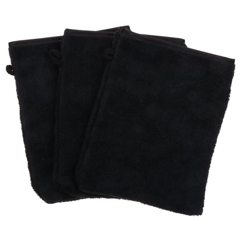 CTIRCHIU 3 Stück Teiliges Mikrofaser Abschminkhandschuhe für Gesicht Sanftes Peeling Porentiefe Reinigung Weich und Hautfreundlich Wiederverwendbar für Damen Schwarz von CTIRCHIU