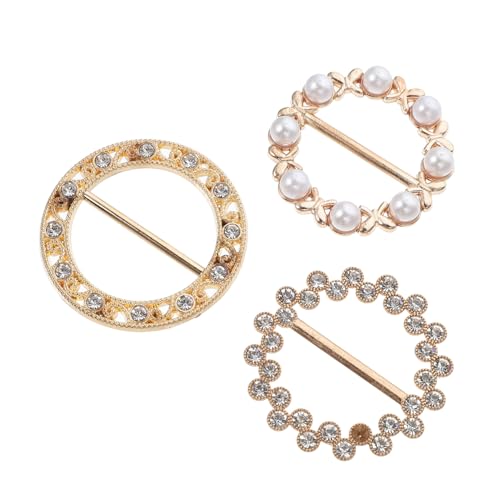 CTIRCHIU 3 Stück Verstellbare Damen Schalclip mit Perlen und Strass Modische Elegante Schalbrosche zur Dekoration und Fixierung von Tüchern und Kleidung Vielseitiges Accessoire von CTIRCHIU